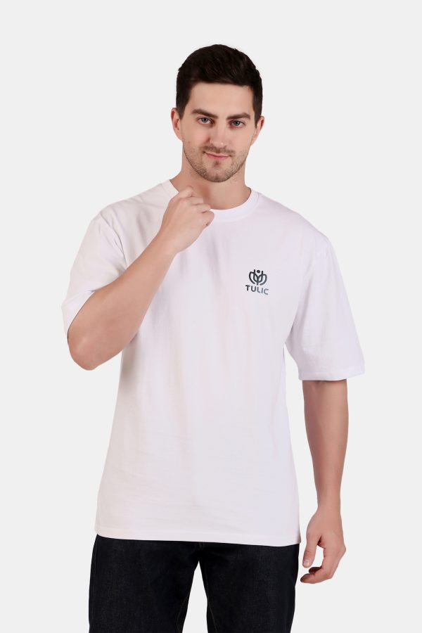 Tulic Men’s Plain White Oversized T Shirt - Image 5