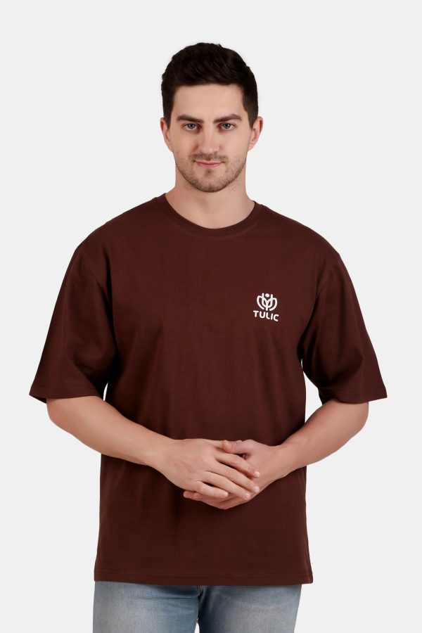 Tulic Men’s Plain Brown Oversized T Shirt
