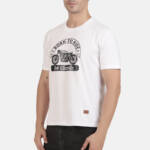 Combo Pack of 3 Tulic Men's Born To Ride Printed T-Shirt, White, Navy Blue, Black (Regular Fit) - Image 3